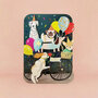 lasergesneden verjaardagskaart blossom - happy birthday - fiets met honden