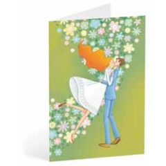 trouwkaart busquets - bruidspaar groen