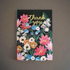 lasergesneden wenskaart blossom - thank you - bloemen | mullerwenskaarten