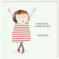 wenskaart rosiemadeathing - everything crossed for you good luck! | muller wenskaarten