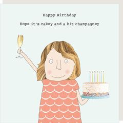 wenskaart rosie made a thing - happy birthday cakey champagney | muller wenskaarten