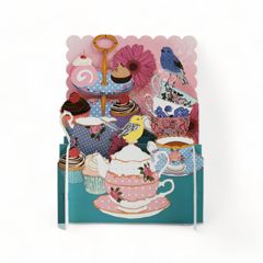 3d pop-up kaart miniature greetings - high tea