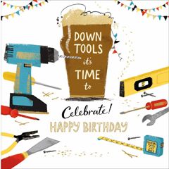 verjaardagskaart woodmansterne - down tools - gereedschap | muller wenskaarten