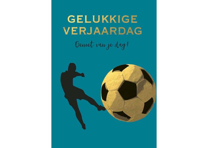 kennisgeving begroting Snikken grote verjaardagskaart A4 - gelukkige verjaardag - voetbal|Muller  wenskaarten