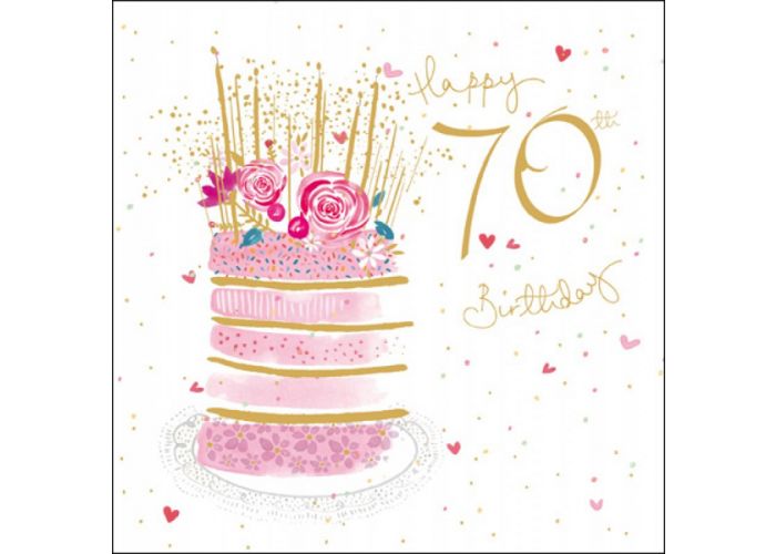 Bijproduct Peregrination Motel 70 jaar - verjaardagskaart woodmansterne - happy 70th birthday - taart|Muller  wenskaarten